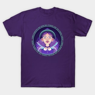 Witch, lit from potion below - 1 T-Shirt